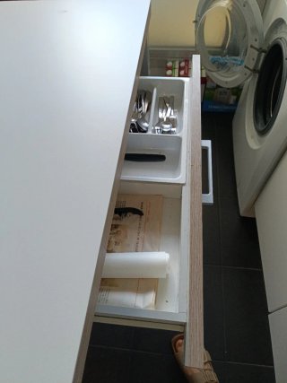 Mesa extensible cocina madera y metal