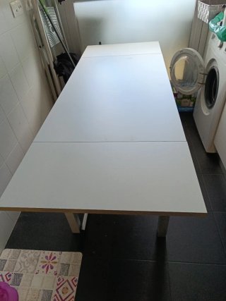 Mesa extensible cocina madera y metal