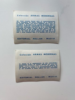 Lote 92 Cromos Armas Modernas 1963 Sin Pegar