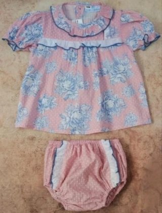 Conjunto niña vestido y braguita floral