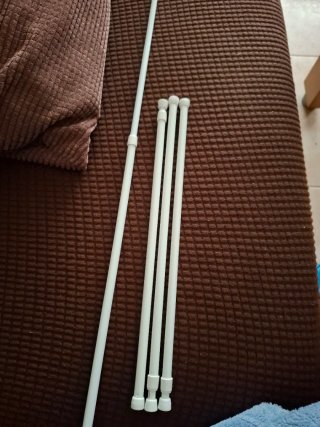 4 Barras Cortina Tensión Extensibles Blancas