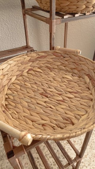 Cestas decorativas de mimbre y madera