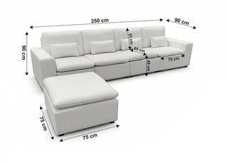 Sofá modular blanco + puf