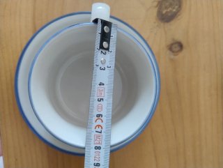 Juego de café de porcelana a cuadros