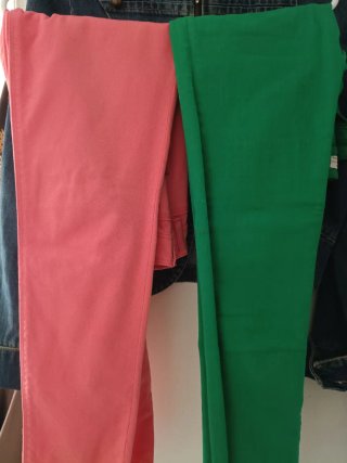 Pantalones Zara pitillo nuevos (rosa y verde)