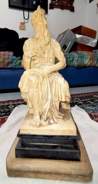 Scultura vintage in marmo del Mosè di Michelangelo