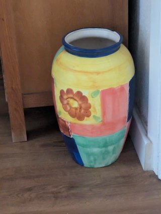 Jarrón de cerámica multicolor