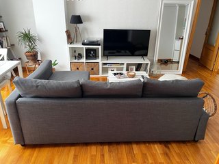 Sofá Cama Ikea Gris con Chaiselongue Almacenaje