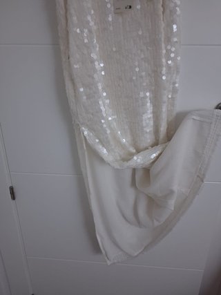 Vestido  lentejuelas blanco