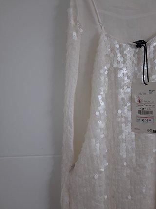 Vestido  lentejuelas blanco