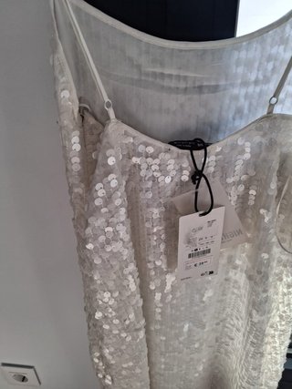 Vestido  lentejuelas blanco