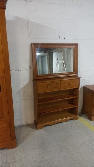 Mobile ingresso con specchio in legno