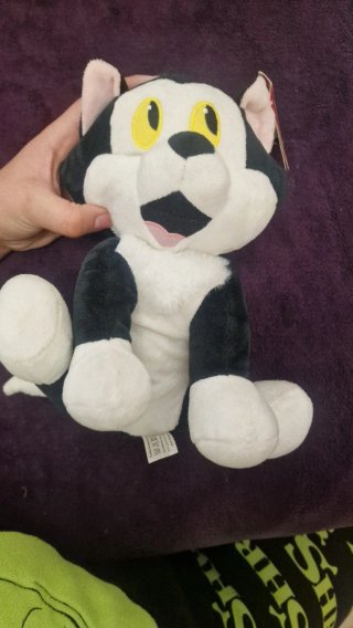 Peluche gato blanco y negro