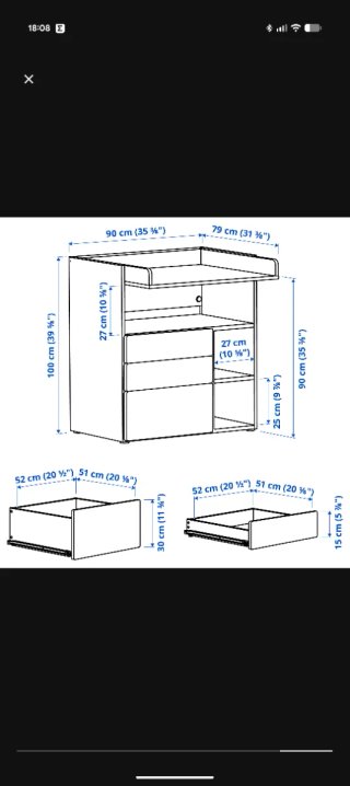 Cómoda Cambiador Blanco Bebé IKEA