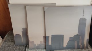 3 x Cuadros Amanecer Ciudad Ikea