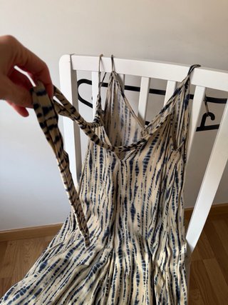 Vestido Zara Tye Dye Beige y Azul
