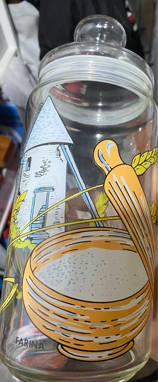 Bote de cristal vintage para harina