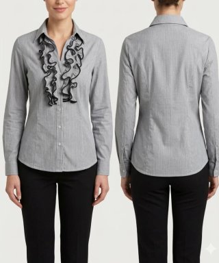 Studio B. Camicia Donna con volant- Fantasia. (M)