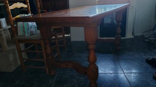 Mesa de madera maciza 160x80 y 4 sillas
