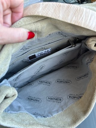 Bolso bandolera Nha piel ante y piel serpiente