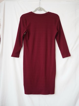 Vestito Bershka a costine bordeaux M