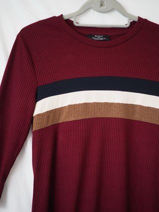 Vestito Bershka a costine bordeaux M