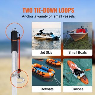 Polo de Anclaje de Arena, Ancla Deslizante de Acero Carbono Galvanizado de 36" para Playa, Ancla de Punta de Playa Auto-Martillo para Pequeño Barco, Jetski, Pontón, Kayak, con Bolsa de Almacenamie...
