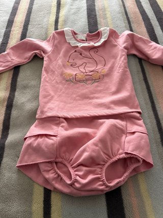 Conjunto niña rosa ardilla