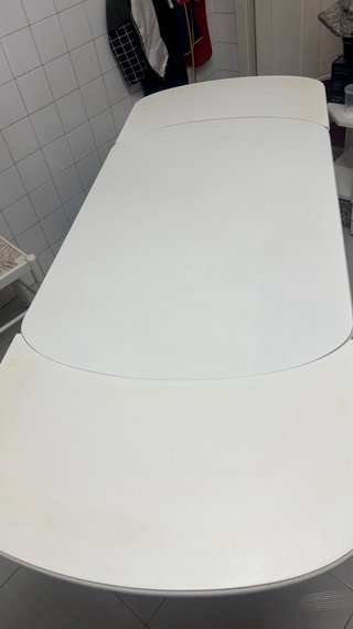Mesa extensible blanca