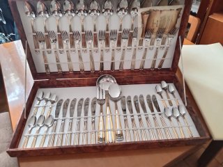 Set posate Vintage Inoxpran 75 pz Acciaio  e Oro
