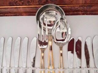 Set posate Vintage Inoxpran 75 pz Acciaio  e Oro