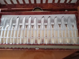 Set posate Vintage Inoxpran 75 pz Acciaio  e Oro