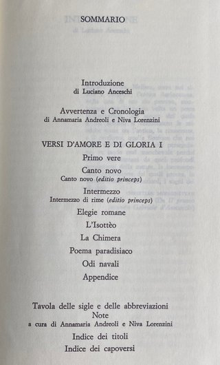 D'ANNUNZIO Versi amore gloria vol 1 - VOLUME NUDO
