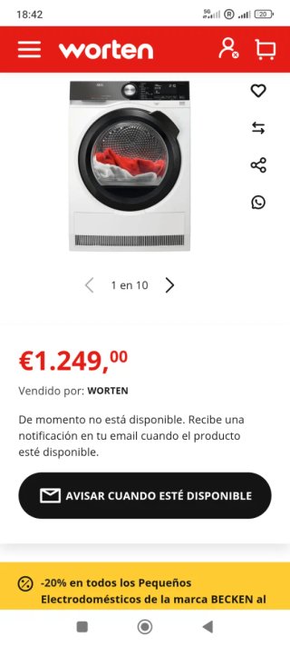 Secadora AEG 9kg Serie 9000 Clase A+++ Bomba Calor