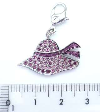 Charm sombrero morado y plateado Swarovski