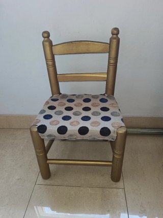 Juego de 2 Sillas Pequeñas Doradas