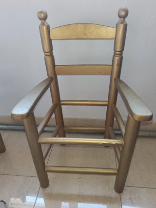 Juego de 2 Sillas Pequeñas Doradas