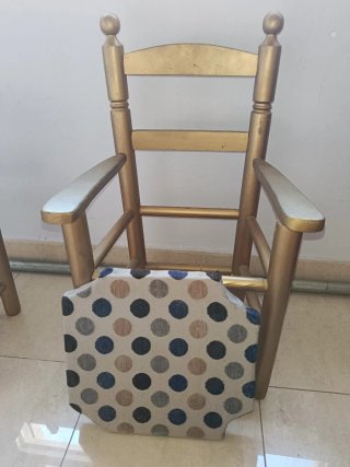 Juego de 2 Sillas Pequeñas Doradas