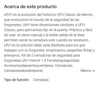 MERONI Ufo2 Cerradura Furgoneta