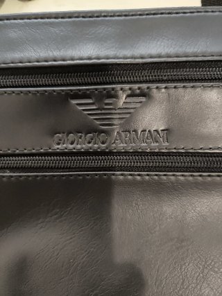 Borsa in pelle Giorgio Armani da uomo, nero