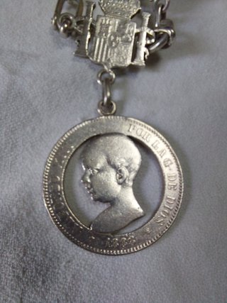 Pulsera de plata -Alfonso XIII 1888 Escudo España