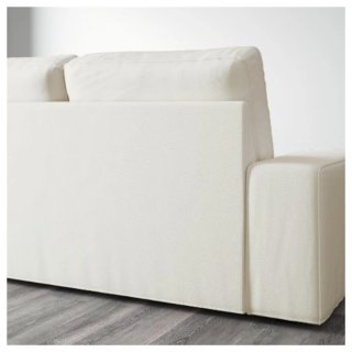 KIVIK Funda blanca sofá 2 plazas + chaiselongue
