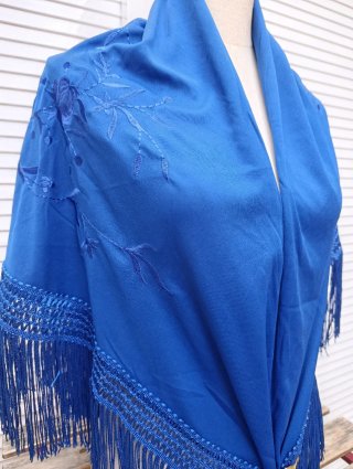 Mantoncillo de flamenca azul eléctrico