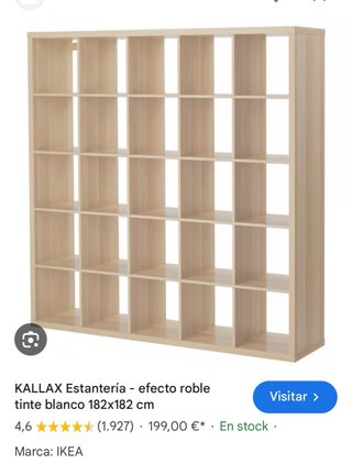 Estantería KALLAX efecto roble blanco