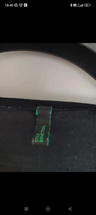 Canotta Benetton paillettes argento e nero