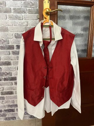 Traje de comunión niño negro azul