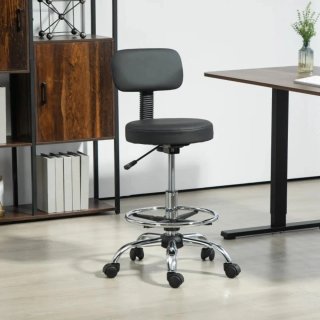 Silla de oficina negra con respaldo y ruedas