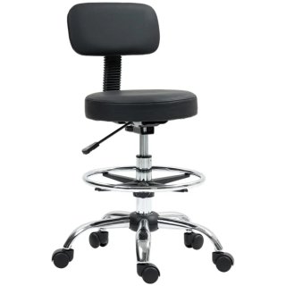 Silla de oficina negra con respaldo y ruedas