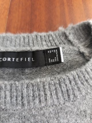 Jersey Cortefiel rayas gris y rojo