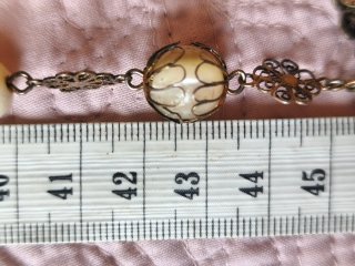 Rosario Filigrana Plata Dorada Nácar